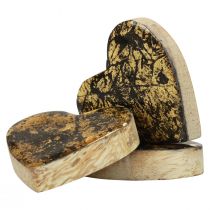 Artikel Holzherzen Deko Herzen Schwarz Gold Glanz Effekt 4,5cm 8St