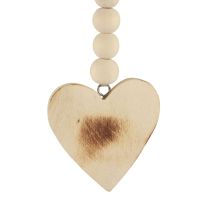 Artikel Dekohänger Holzherzen Natur 8 cm mit Jutekordel und Holzperlen - 6 Stück