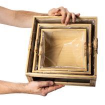 Artikel Holzkisten-Set mit Tafel und Folieneinsätzen 3er-Set 30 cm