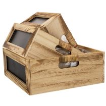 Artikel Holzkisten-Set mit Tafel und Folieneinsätzen 3er-Set 30 cm