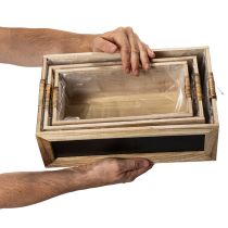 Artikel Kiste aus Holz mit Tafelfront 3er-Set 36cm, 32cm, 28cm