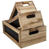 Artikel Kiste aus Holz mit Tafelfront 3er-Set 36cm, 32cm, 28cm