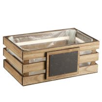 Artikel Holzkiste mit Tafel 4er-Set, rechteckig, Naturholz, 40/35/30/25 cm