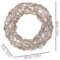 Artikel Holzkranz Natur Weiß Ø30cm H9,5cm Dekoration