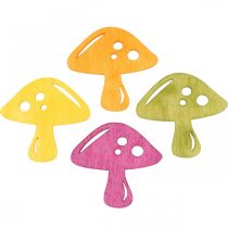 Artikel Streudeko Pilze, Herbstdeko, Glückspilze zum Dekorieren Orange, Gelb, Grün, Pink H3,5/4cm B4/3cm 72 St