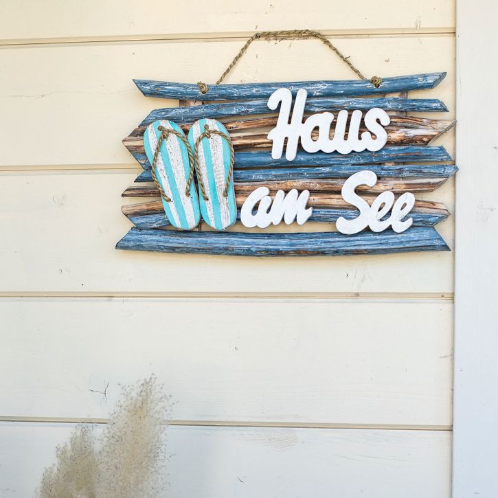 Holzschild “Haus am See“ Maritime Hängedeko 46×5×27cm