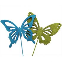 Artikel Holzschmetterling mit Draht bunt sort. 8cmx6cm L28cm 18 St