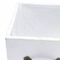 Artikel Pflanzgefäß Holzschublade Weiß 15x15 und 12x12cm 2er-Set
