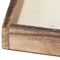 Artikel Quadratische Holztabletts 15x15cm Natur Holzoptik für Dekoration, Set 4 Stück