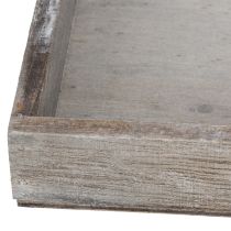 Artikel Holztablett rechteckig 30x15x3 cm grau für Wohnraum und Tischdeko 4er-Set