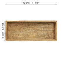 Artikel Holztablett Rechteckig Mangoholz 39×15,5×4cm Set aus 2 Stück