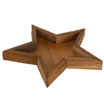 Artikel Holztablett Sternform Braun Ø38/29/22cm 3er Set