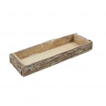 Artikel Holztablett mit Baumrinde Deko Tablett Natur 40×15×5cm 3St