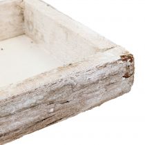 Artikel Holztablett mit Rinde Weiß Gewaschen 59×20cm Natur 2er Set