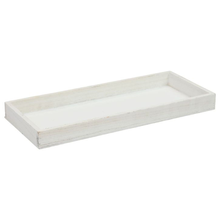 Holztablett Weiß Deko Tablett Shabby Chic Holz 35×15×3cm