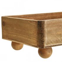 Holztablett Rechteckig Deko Tablett mit Füßen 34×14×7cm