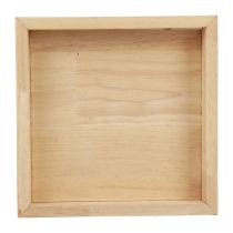 Holztablett Deko Tablett Holz Quadratisch Natur 25×25×3,5cm