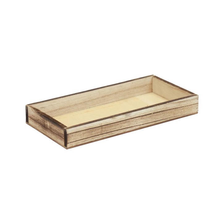 Holztablett geflammt Deko Tablett Tischdeko rustikal 20×10×3cm