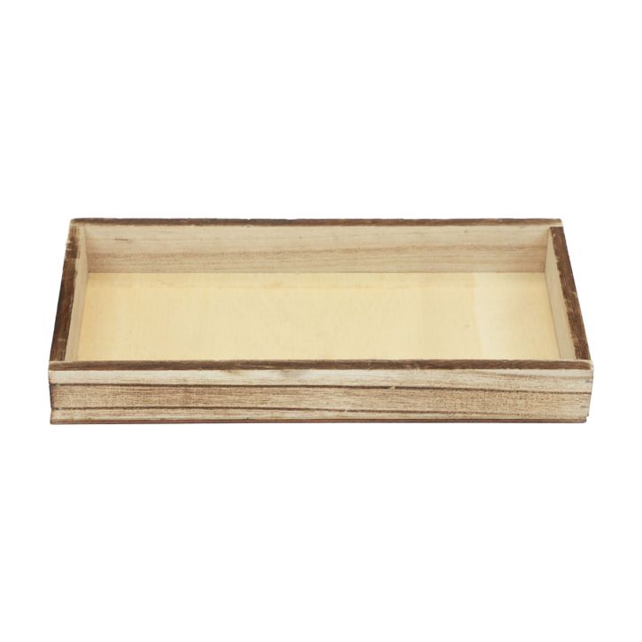 Holztablett geflammt Deko Tablett Tischdeko rustikal 24×12×3cm