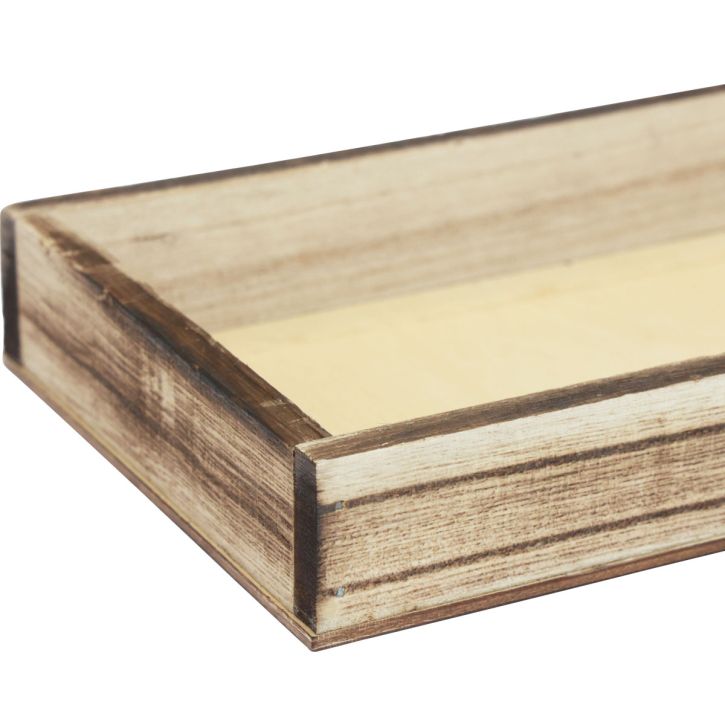 Artikel Holztablett geflammt 24x12x3cm rechteckig für Tischdeko und Gestecke
