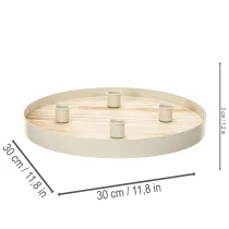 Artikel Rundes Kerzentablett aus Holz für vier Stabkerzen, 30 cm