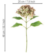 Artikel Künstliche Hortensie aus Textil und Kunststoff mit 46 cm Länge in Grün-Rosa