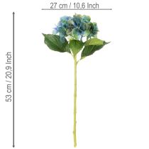 Artikel Künstliche Hortensie Blau Grün Einzelstiel 53 cm Polyester