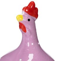 Artikel Hühnerfigur aus Keramik 10,5 cm bunt im 4er-Set für Osterdekoration innen