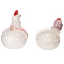 Artikel Keramik-Hühnerfiguren 11cm Mehrfarbig Osterdeko 2er-Set für Innenbereich