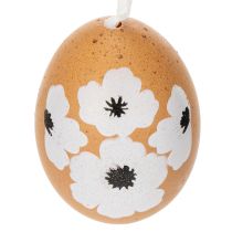 Artikel Hängedekoration Ostereier echtes Hühnerei 6 cm mit Blumenmotiv 3 Designs 6 Stück