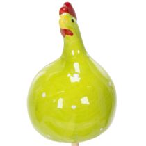 Artikel Hühnerstecker aus Keramik 7,5 cm in Frühlingsfarben für Innen- und Außendekoration