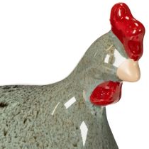 Artikel Keramik Dekofiguren Huhn Set 13 cm Grün und Rot für Innenbereich