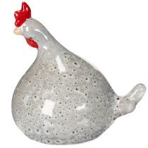 Artikel Keramikfigur Huhn Set 2 Stück 16 cm grau gesprenkelt für Wohnraumdekoration
