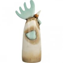 Artikel Keramik Hahn Küche Deko Huhn Hellblau Braun H23 cm 2St