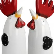 Artikel Keramik Hahn Küche Deko Huhn Weiß H23 cm 2St