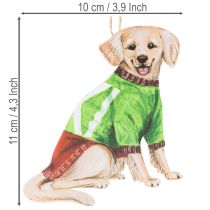 Artikel Weihnachtsanhänger Hund 2er-Set 12cm Metall mit Naturfaser