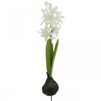 Künstliche Hyazinthe mit Zwiebel Kunstblume Weiß zum Stecken 29cm