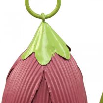 Gartenstecker Metall Deko Blumen Rosa Pink Gelb L58cm 3St