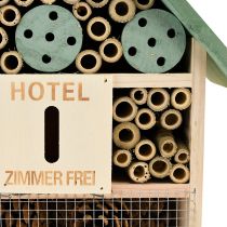 Artikel Insektenhotel Holz Insektenhaus Grün Natur 26,5x9x31cm