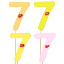 Artikel Jubiläumszahl „7" am Stab Bunte Zahlenstecker 7,5cm 16 St