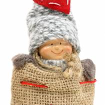 Artikel Weihnachtsdeko Jutesack mit Puppe H30cm 2St