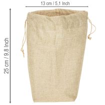 Artikel Geschenktasche aus Jute 13,5×11×25cm in Naturfarben mit Kordel