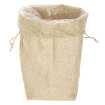 Artikel Geschenktasche aus Jute 13,5×11×25cm in Naturfarben mit Kordel