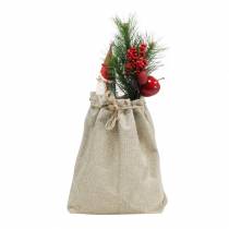 Artikel Geschenktasche aus Jute 13,5×11×25cm in Naturfarben mit Kordel