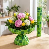 Artikel Manschettenpapier aus Papier für Blumensträuße, Mosaikdesign, 25 cm x 100 m