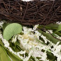 Artikel Blütenkranz künstliche Margeriten 55 cm Weiß-Grün für Tür- und Wanddekoration