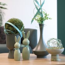 Artikel Keramik Hasenfiguren Set 22 cm Pastellgrün, Frühlingsdekoration