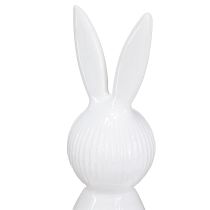Artikel Keramik-Hasenfigur 22 cm Weiß geriffelte Oberfläche 2er-Set