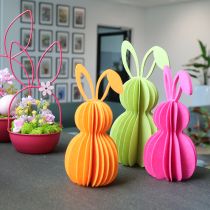 Artikel Dekorationsfigur Filzhase 20 cm, 4-teiliges Set, Gelb, Orange, Grün, Pink