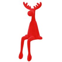 Artikel Kantenhocker Elch Deko Weihnachten beflockt 31cm Rot 3 St